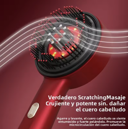 Peine Eléctrico de Masaje Capilar con Led Roja