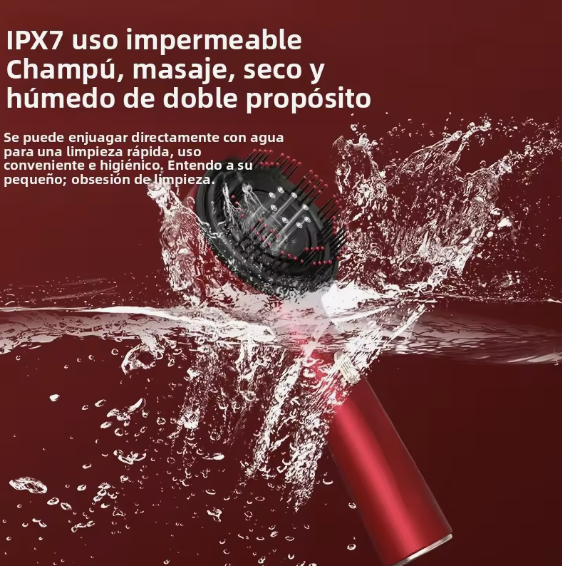 Peine Eléctrico de Masaje Capilar con Led Roja