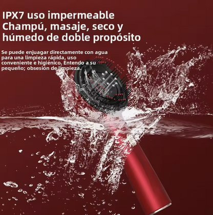 Peine Eléctrico de Masaje Capilar con Led Roja