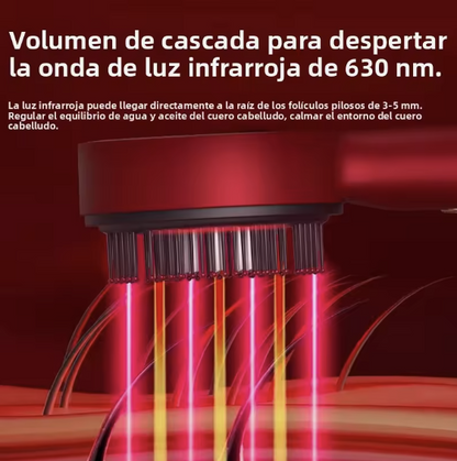 Peine Eléctrico de Masaje Capilar con Led Roja